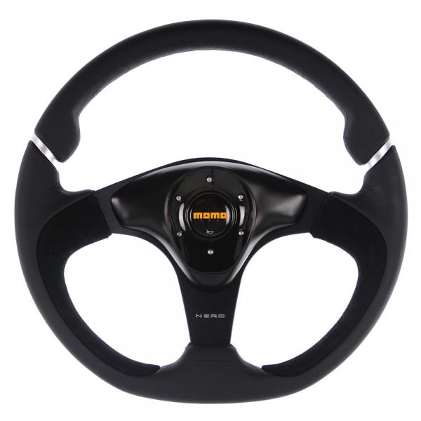 MOMO Nero Steering Wheel - Black Leather