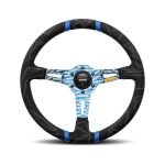 MOMO Ultra Black Steering Wheel - Blue Insert