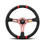MOMO Ultra Black Steering Wheel - Red Insert