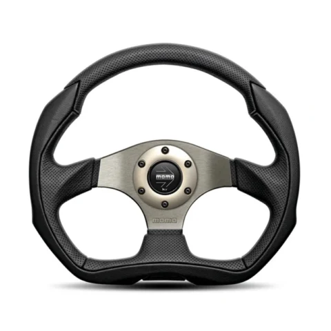 MOMO Eagle Steering Wheel - Black Leather