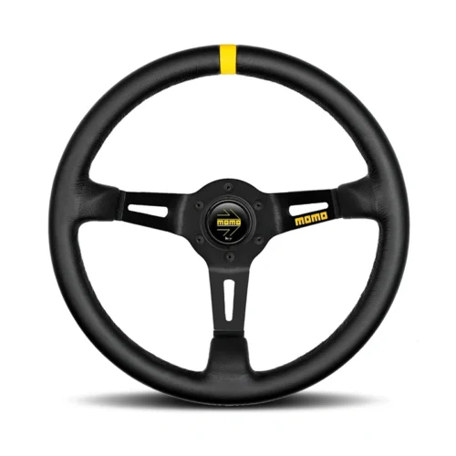 MOMO MOD.08 Steering Wheel - Leather, Black Spoke