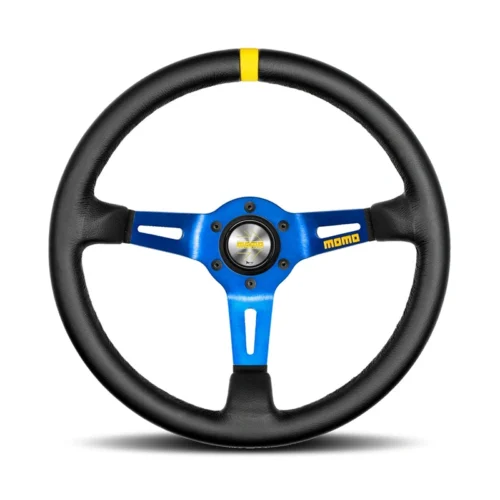 MOMO MOD.08 Steering Wheel - Leather, Blue Spoke