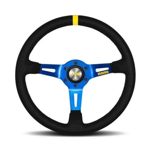 MOMO MOD.08 Steering Wheel - Suede, Blue Spoke