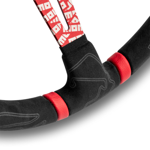 MOMO Ultra Black Steering Wheel - Red Insert