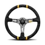 MOMO Ultra Black Steering Wheel - Yellow Insert