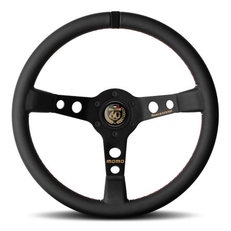 MOMO Mod. 07 Anniversario Steering Wheel - Black Leather Black Spokes 350mm