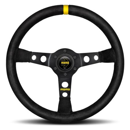 MOMO Mod. 07 Steering Wheel - Black Suede Black Spokes 350mm