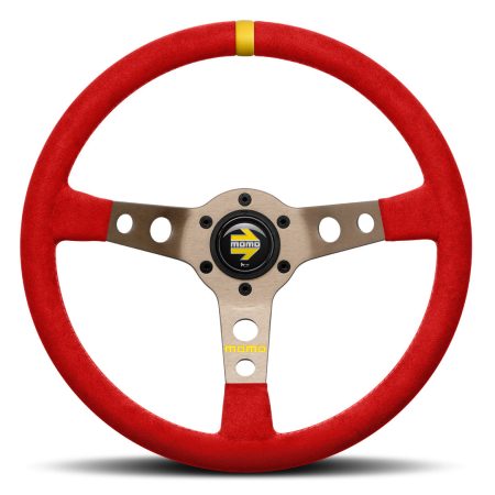 MOMO Mod. 07 Steering Wheel - Red Alcantara (Microfibre) Anthracite Spokes 350mm