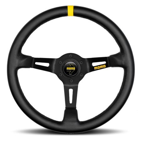 MOMO Mod. 08 Steering Wheel - Black Leather Black Spokes 350mm - NOS