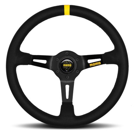 MOMO Mod. 08 Steering Wheel - Black Suede Black Spokes 350mm