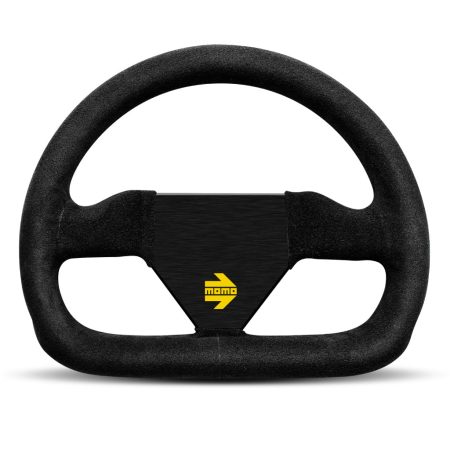 MOMO Mod. 12 Steering Wheel - Black Suede Black Spokes 260mm