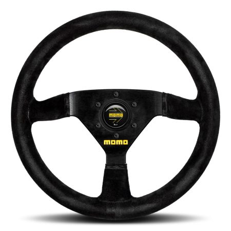 MOMO Mod. 69 Steering Wheel - Black Suede Black Spokes 350mm