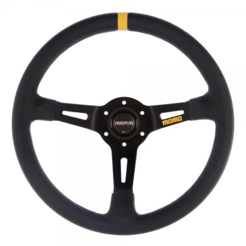 MOMO MOD.08 Steering Wheel - Leather, Black Spoke