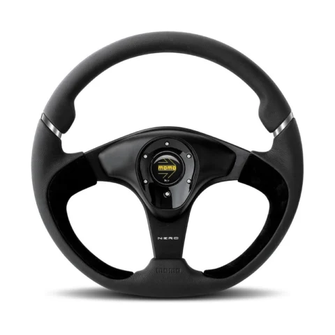 MOMO Nero Steering Wheel - Black Leather