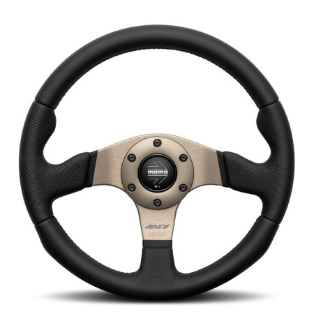 MOMO Race 2.0 Steering Wheel - Black Leather Anthracite Spokes 320mm