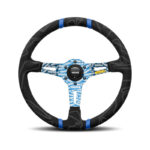 MOMO Ultra Black Steering Wheel - Blue Insert